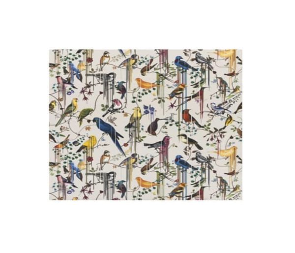 tissu d'ameublement imprimé d'oiseaux multicolores