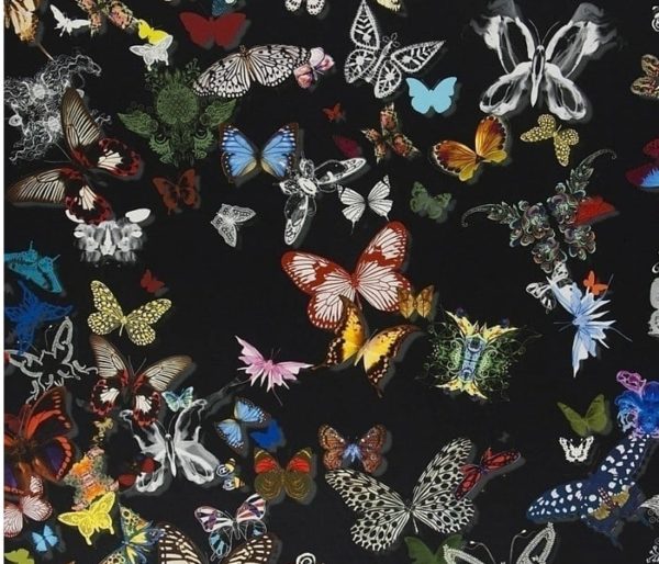 tissu d'ameublement imprimé de papillons multicolores