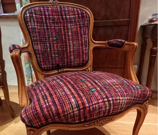 Velours imprimé d'un motif tweed contemporain