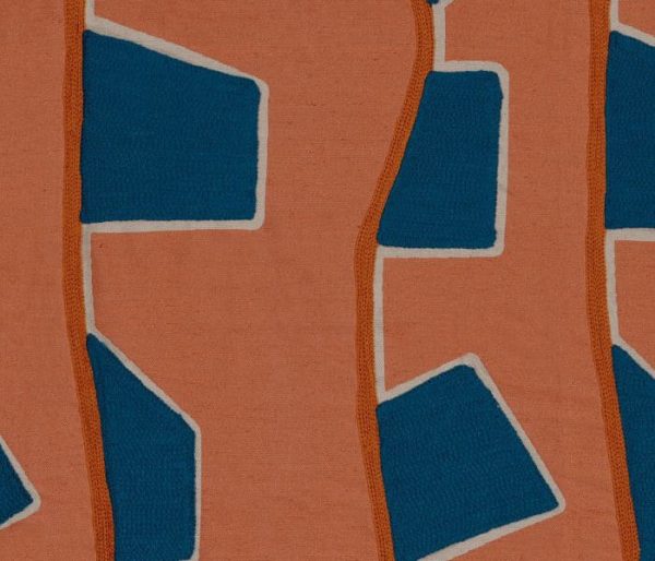 tissu brodé de motifs abstraits