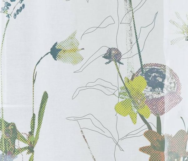 voilage semi-transparent imprimé de fleurs