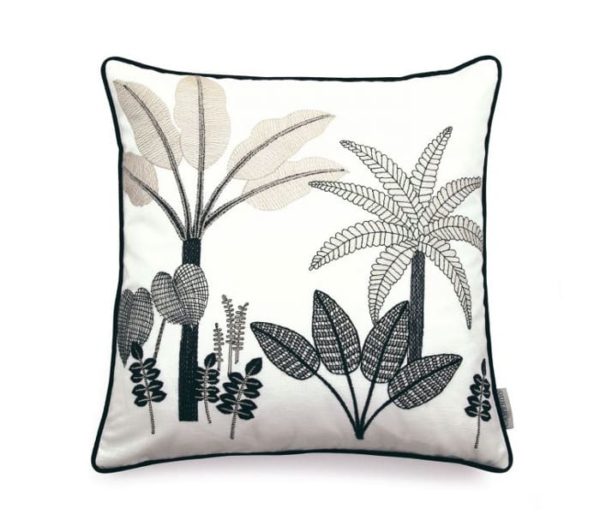 Coussin imprimé de motifs Jungle naïfs