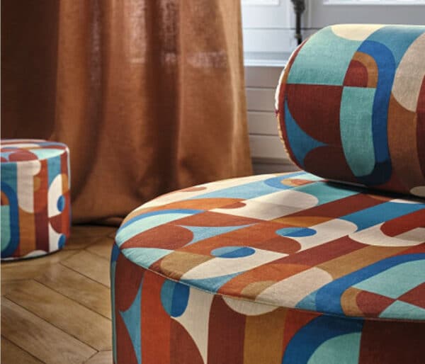 velours imprimé multicolore