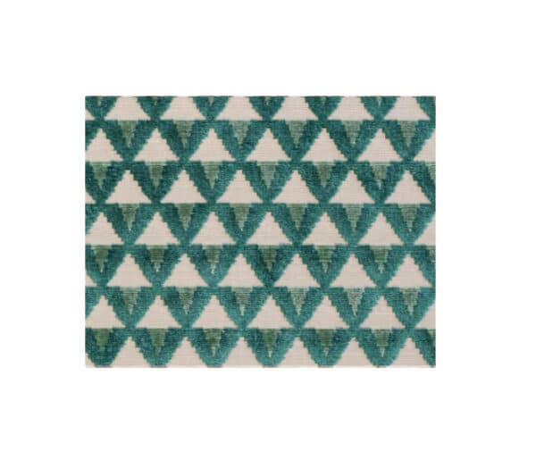 Jacquard de velours représentant des triangles polychromes