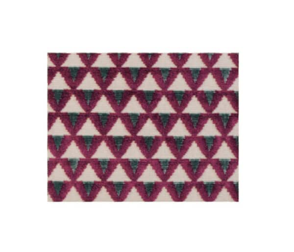 Jacquard de velours représentant des triangles polychromes