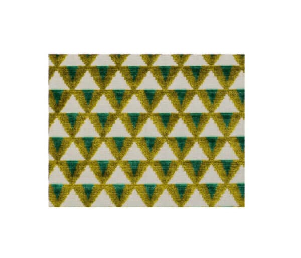 Jacquard de velours représentant des triangles polychromes